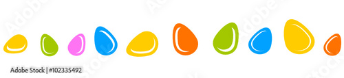 Ostereier Reihe Bunt Banner Band Flat Eier Ostern