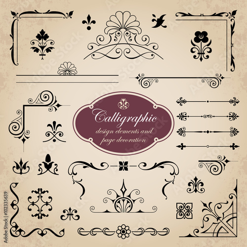 Calligraphic design elements and page decoration