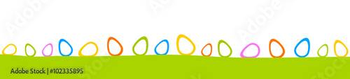 Ostereier Reihe Bunt Banner Band Flat Eier Ostern