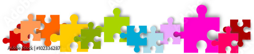 Puzzle Hintergrund Bunt Banner Band