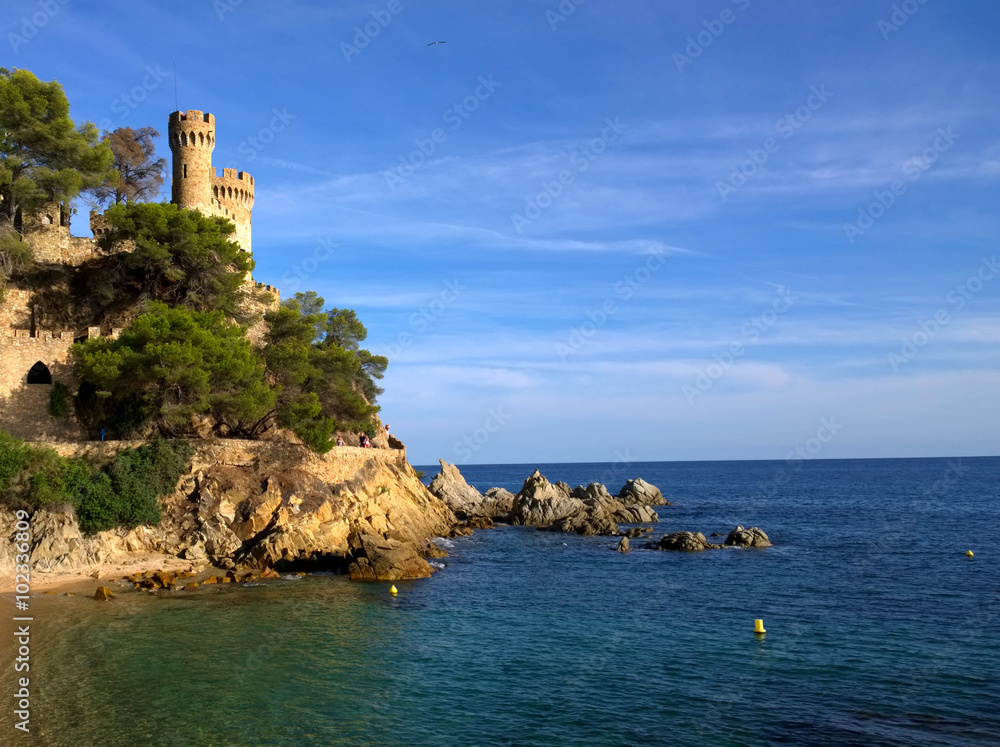 Landscape of the Castle in Lloret de Mar, Girona, Spain