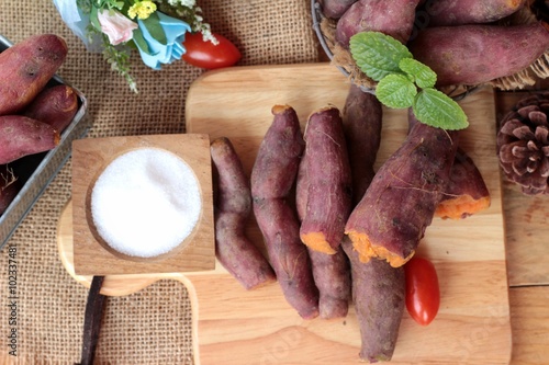 sweet potato boiled with of sugar delicious.