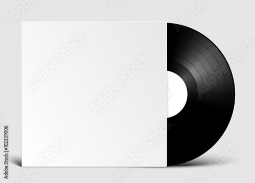 Vinyl Record with Cover Mockup photo