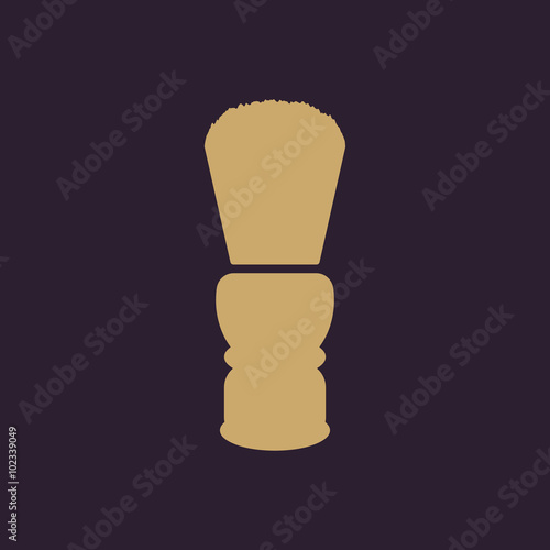 The shaving brush icon. Shaver symbol. Flat