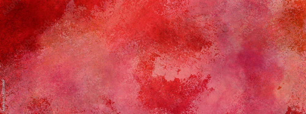 Fototapeta czerwone tło z rocznika wyblakłe białe tekstury umyć akwarela, duże czerwone tło