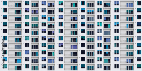 Facade immeuble avec balcons