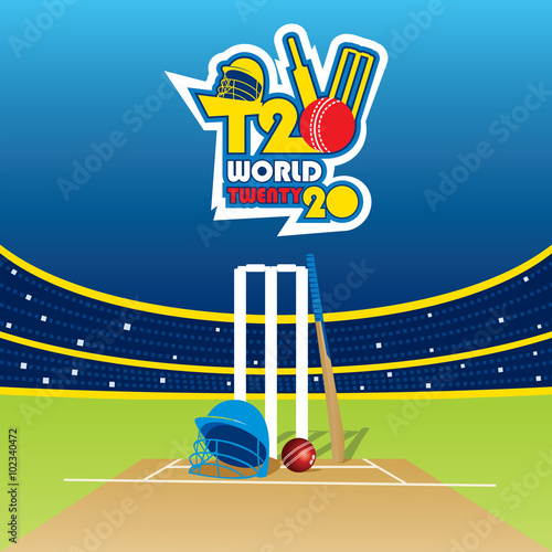 creative T20 cricket world cup banner design vector