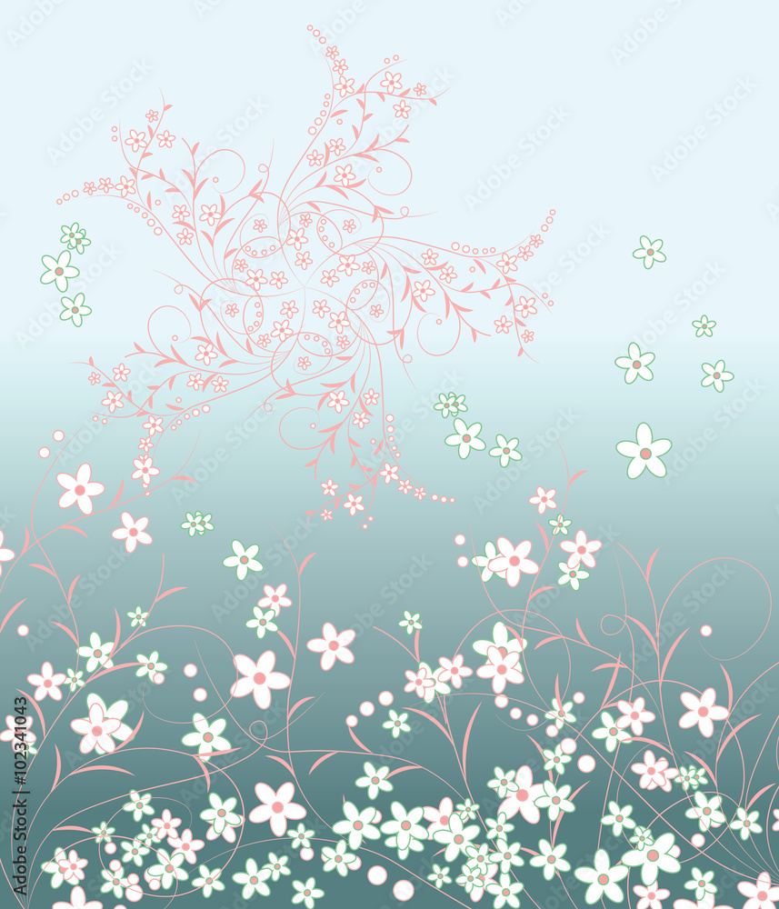 Flowers pattern background composition. Vector