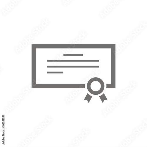 Icono de certificado, título o diploma. Ilustración vectorial aislada