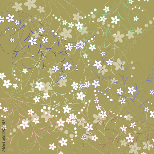 Flowers pattern background composition. Vector