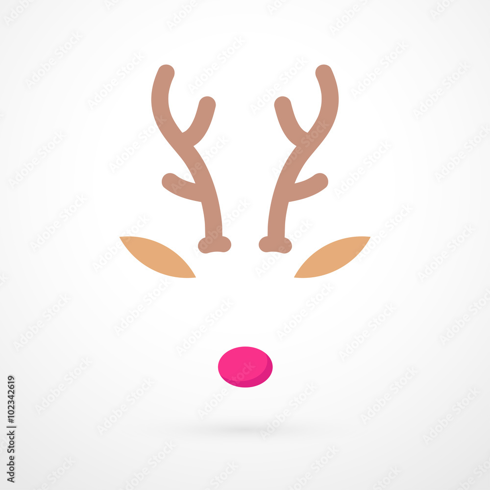 Rudolph Reindeer with red nose template Stock Vector Adobe Stock