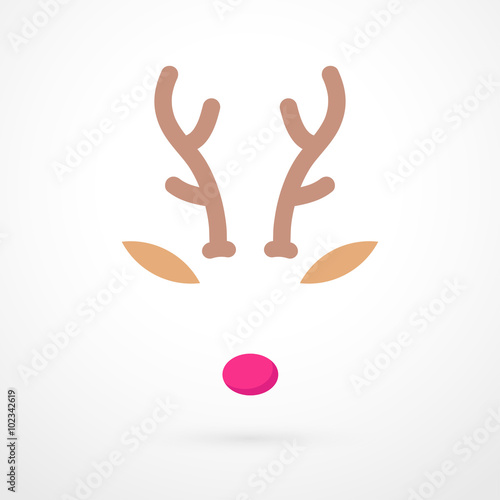 Rudolph Reindeer with red nose template