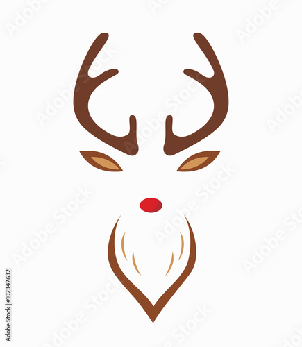 Red nosed Reindeer with red nose template