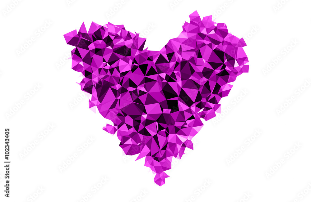 Triangulated heart silhouette