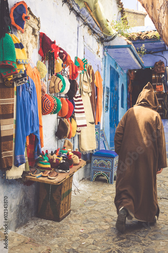 typical man in morocco in a typical street going up stairs © Lukasz Janyst