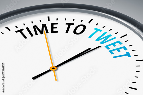 clock with text time to tweet