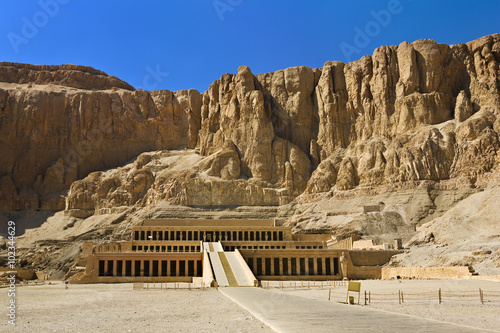 Egypt. Luxor. Deir el-Bahari  or Deir el-Bahri . The Mortuary Temple of Hatshepsut - general view