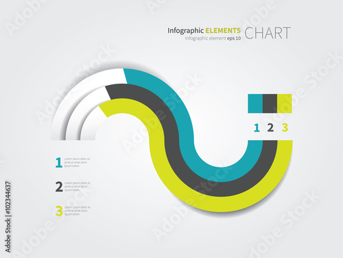 modern pie chart with 3 options
