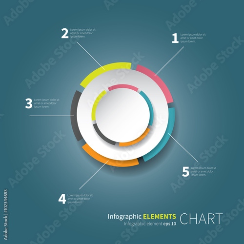 modern pie chart with 5 option