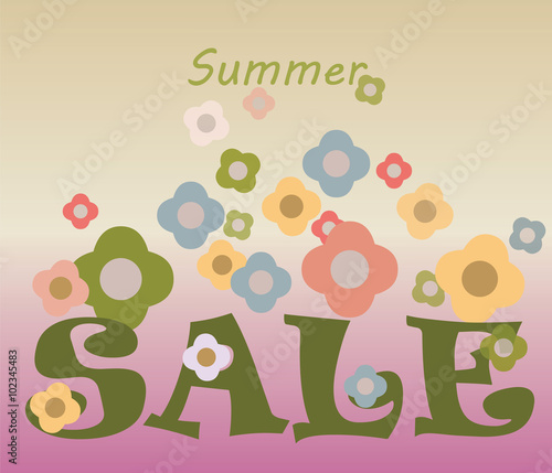 Summer Sale commercial banner. Vector