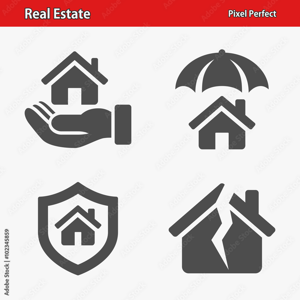 Fototapeta premium Real Estate Icons. Professional, pixel perfect icons optimized for both large and small resolutions. EPS 8 format.