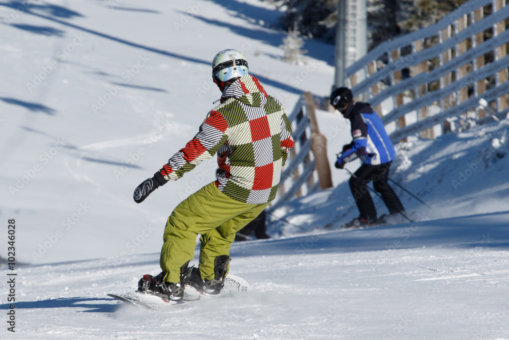 Fototapeta premium Young snowboarder