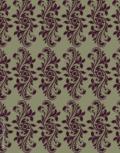  Classic royal ornament acanthus flower pattern background. Vector
