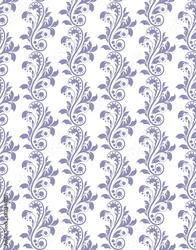  Classic royal ornament acanthus flower pattern background. Vector