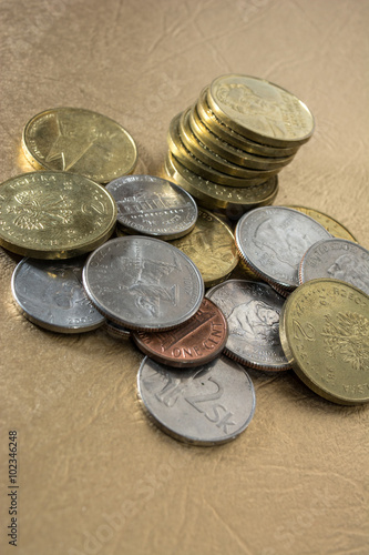 monety - różne waluty, gotówka