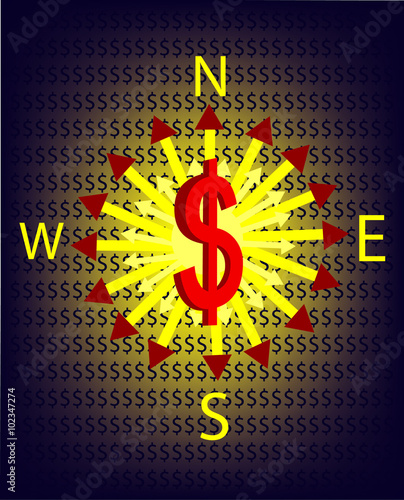 Dollar ,All elements are in separate layers color can be changed easily.

