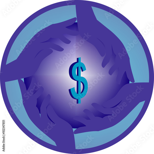 Dollar ,All elements are in separate layers color can be changed easily.