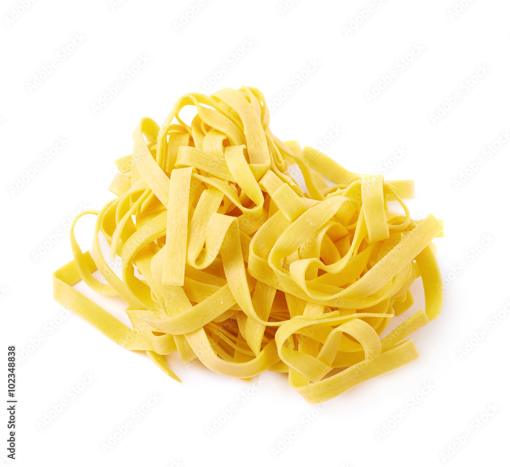Pile of fettuccine ribbon pasta