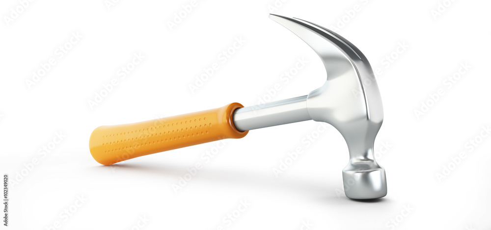 claw hammer 3d Illustrations on a white background claw hammer 3d Illustrations on a white background