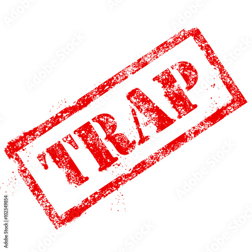 Grunge stamp with word TRAP - deadfall symbol