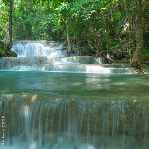 Beautiful and Breathtaking waterfall Huay Mae Kamin  Located at the Kanchanaburi province  Thailand