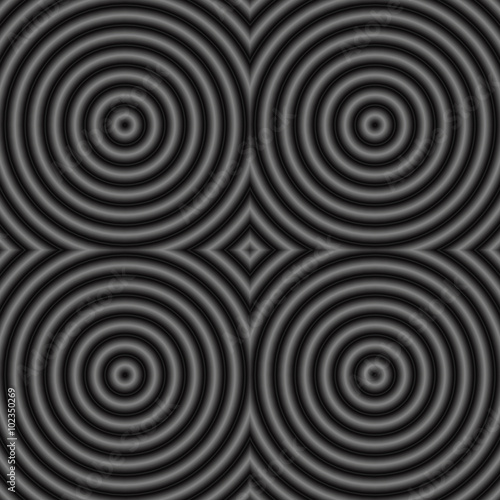 Seamless abstract striped background - embossed surface, circle. Color dark. 3D effect. Vector illustration.