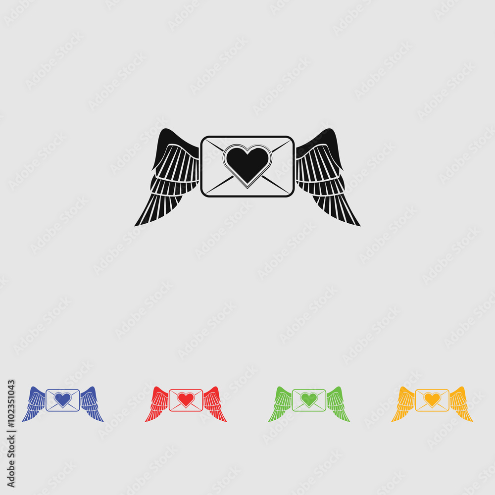 Letter love heart - Valentine's Day vector icon Letter love heart - Valentine's Day vector icon