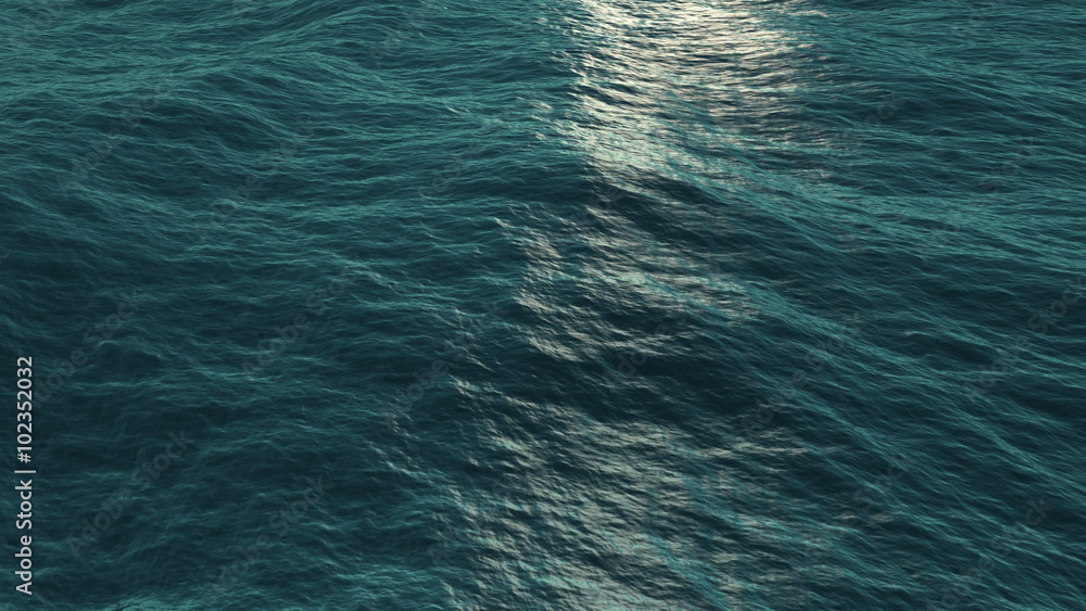 4k ocean waves surface fly over, seamless looped, background