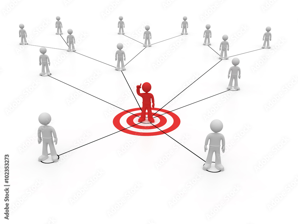Social network one red charecter with arm up Social network one red charecter with arm up