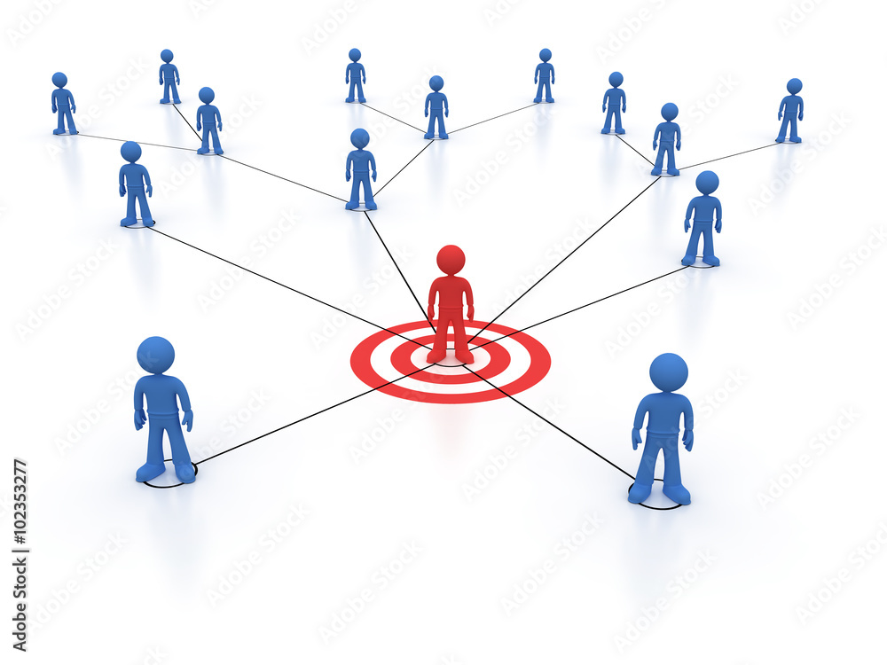 Social network one red charecter with arm up Social network one red charecter with arm up
