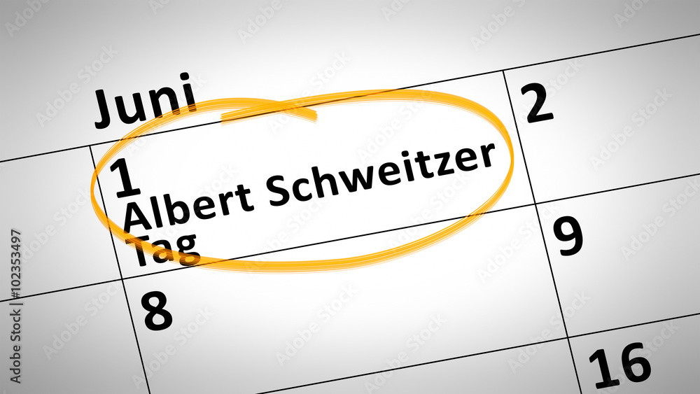 Albert Schweitzer day first of june in german language Albert Schweitzer day first of june in german language