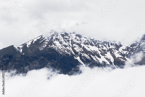 Snowy mountains in the Alps