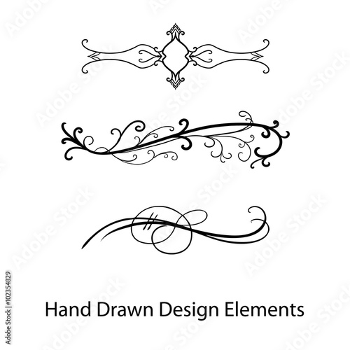 vector design element, beautiful fancy curls and swirls divider or underline design, black ink lines. Can be placed on any color. Wedding design element.
