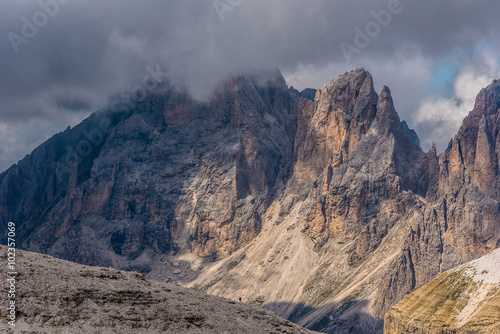 Hiking in the dolomites of Italy - Piz Boe