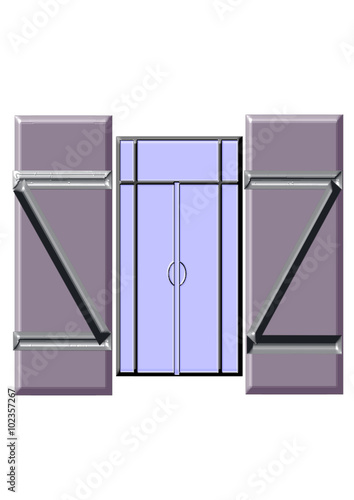 fenêtre de maison,et volets en bois ouvert,de maison 