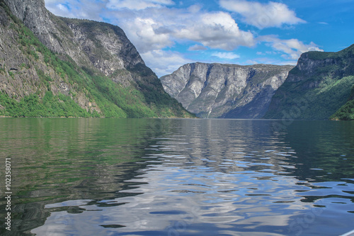 Sognefjord - the largest fjord in Norway  spring