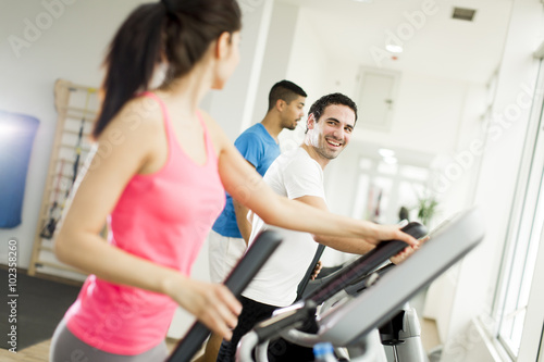 Young people training in the gym