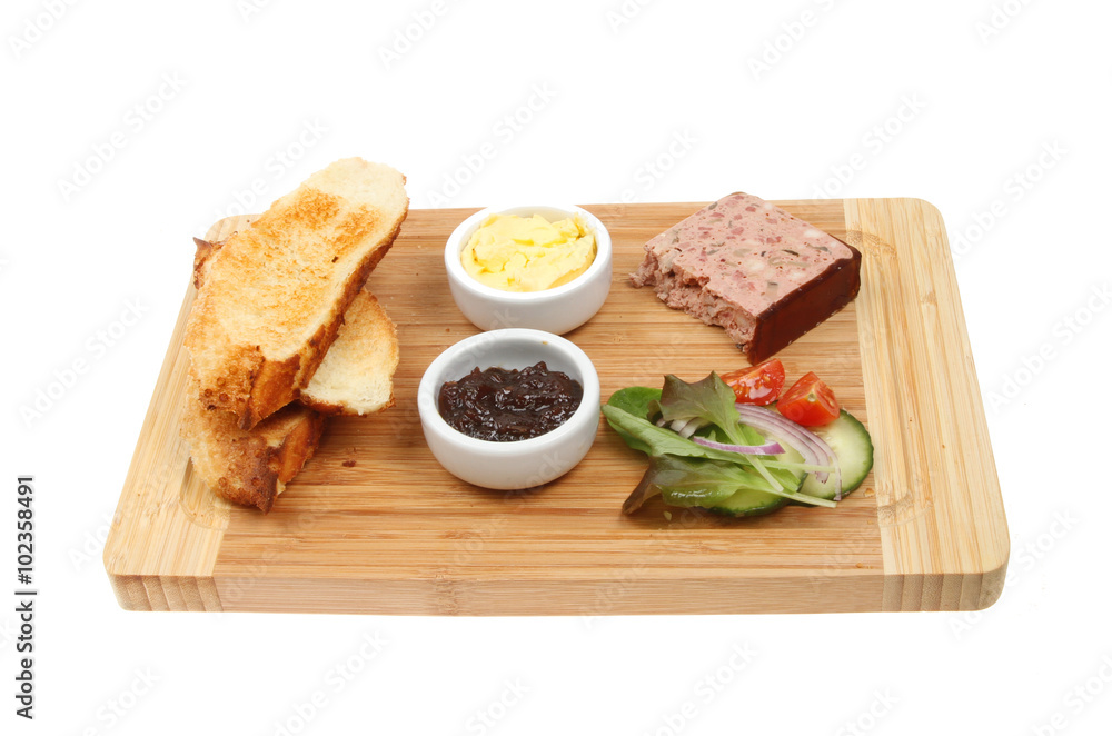 Pate toast and salad Pate toast and salad
