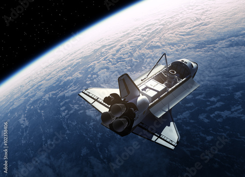 Space Shuttle Orbiting Earth