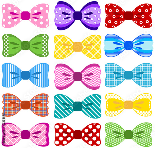 Bright bow collection (elements not merged together, patterns easily removed in vector programs) 